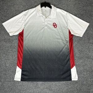 Oklahoma Sooners Polo Shirt Mens XL‎ Red Short Sleeve Performance College Adult
